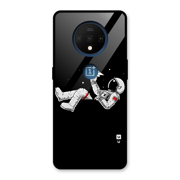 Astronaut Aeroplane Glass Back Case for OnePlus 7T
