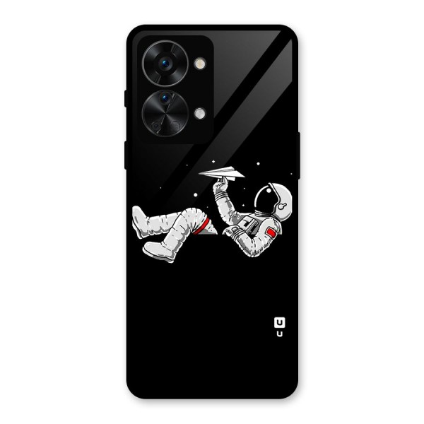 Astronaut Aeroplane Glass Back Case for OnePlus Nord 2T