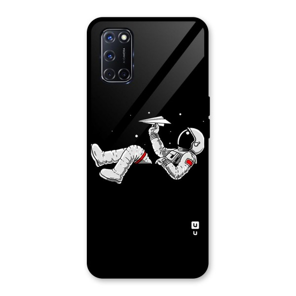 Astronaut Aeroplane Glass Back Case for Oppo A52