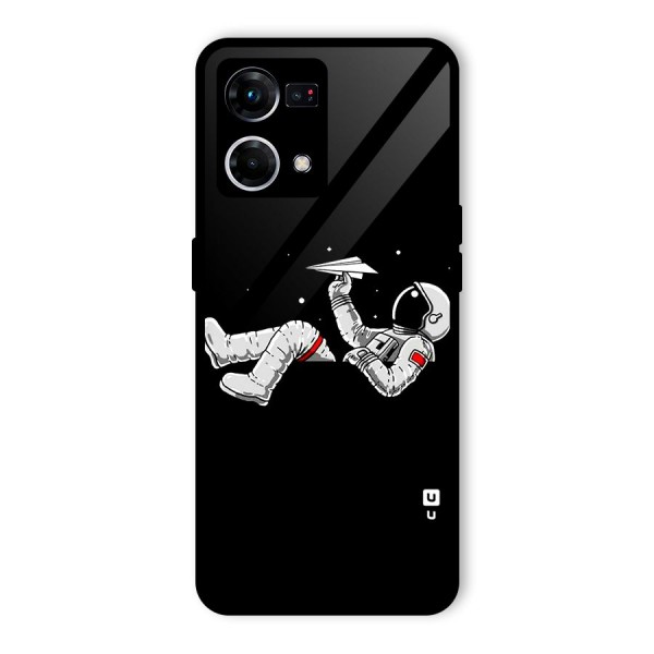 Astronaut Aeroplane Glass Back Case for Oppo F21s Pro 4G