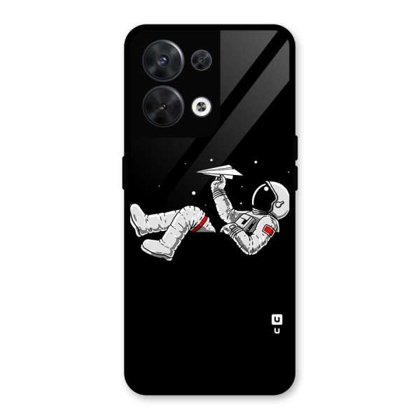 Astronaut Aeroplane Glass Back Case for Oppo Reno8 5G