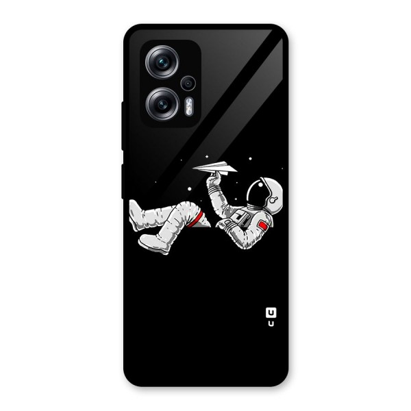 Astronaut Aeroplane Glass Back Case for Redmi K50i