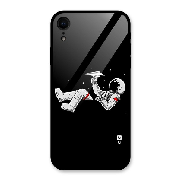 Astronaut Aeroplane Glass Back Case for XR