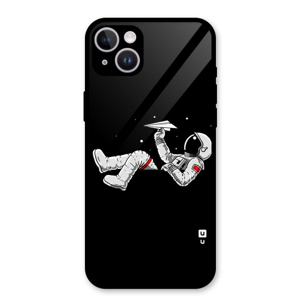 Astronaut Aeroplane Glass Back Case for iPhone 14 Plus