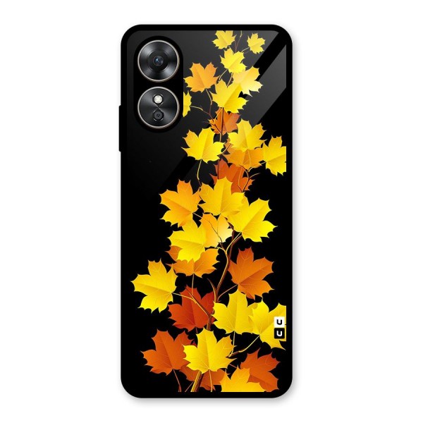 Autumn Forest Leaves Glass Back Case for Oppo A17