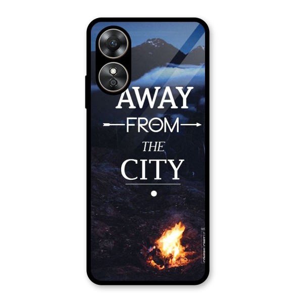 Away From City Glass Back Case for Oppo A17