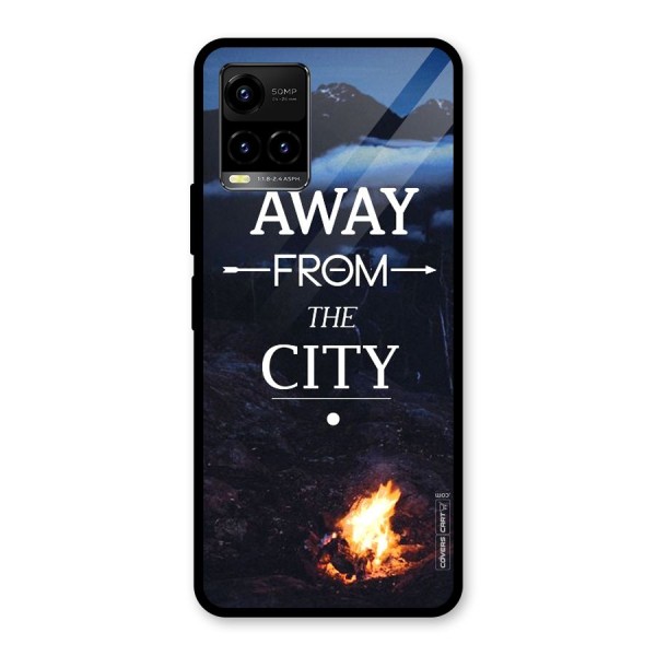 Away From City Glass Back Case for Vivo Y21 2021