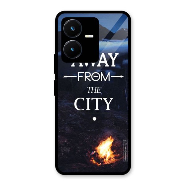 Away From City Glass Back Case for Vivo Y22