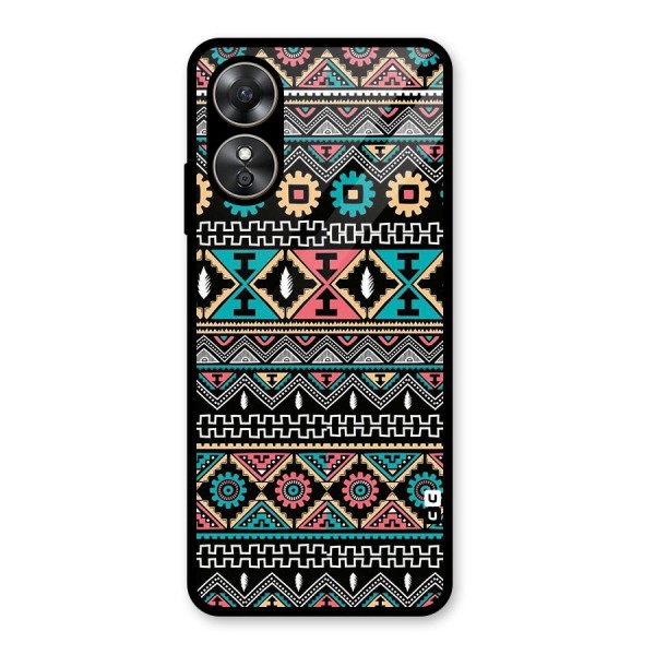 Aztec Beautiful Creativity Glass Back Case for Oppo A17