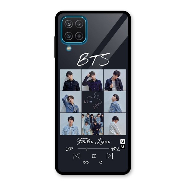 BTS Fake Love Glass Back Case for Galaxy A12