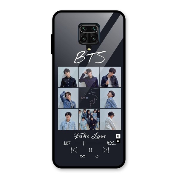 BTS Fake Love Glass Back Case for Redmi Note 9 Pro