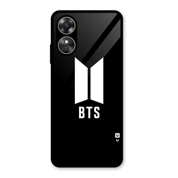 BTS Logo Black Glass Back Case for Oppo A17