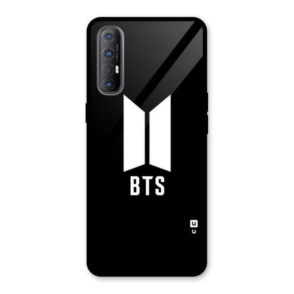 BTS Logo Black Glass Back Case for Oppo Reno3 Pro