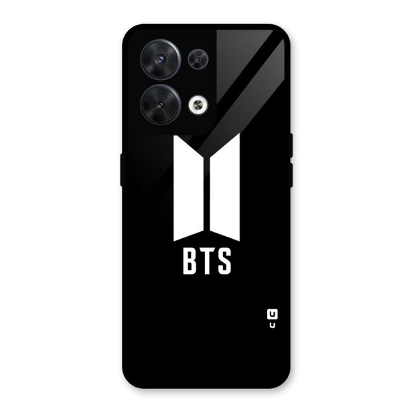 BTS Logo Black Glass Back Case for Oppo Reno8 5G