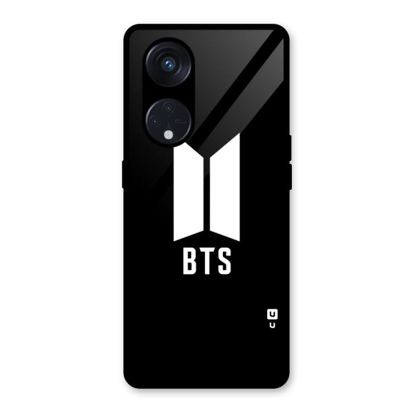 BTS Logo Black Glass Back Case for Reno8 T 5G