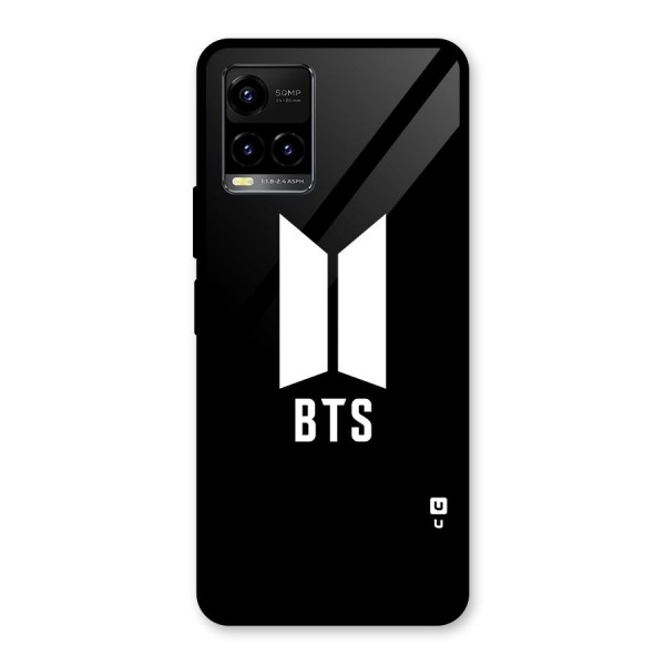 BTS Logo Black Glass Back Case for Vivo Y21 2021