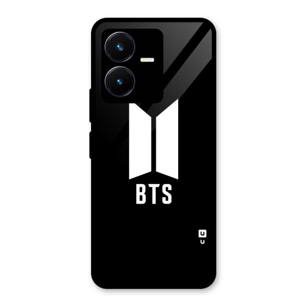 BTS Logo Black Glass Back Case for Vivo Y22