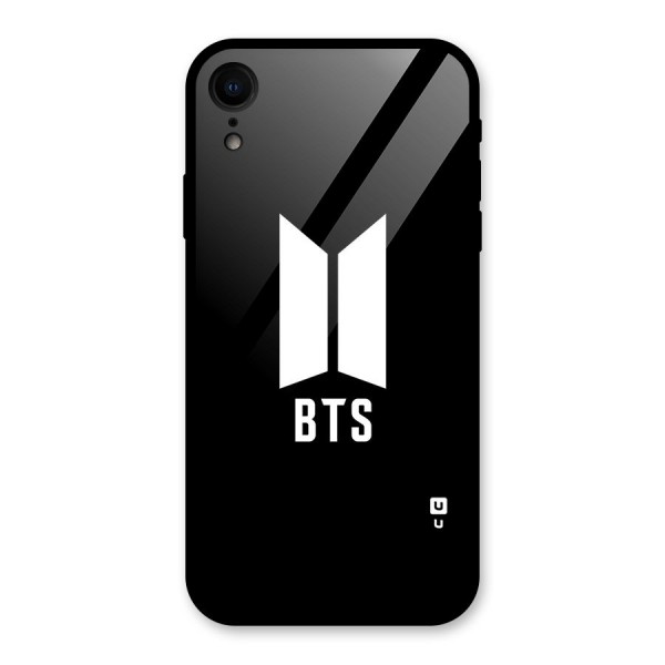 BTS Logo Black Glass Back Case for XR