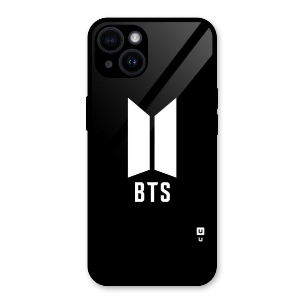 BTS Logo Black Glass Back Case for iPhone 14