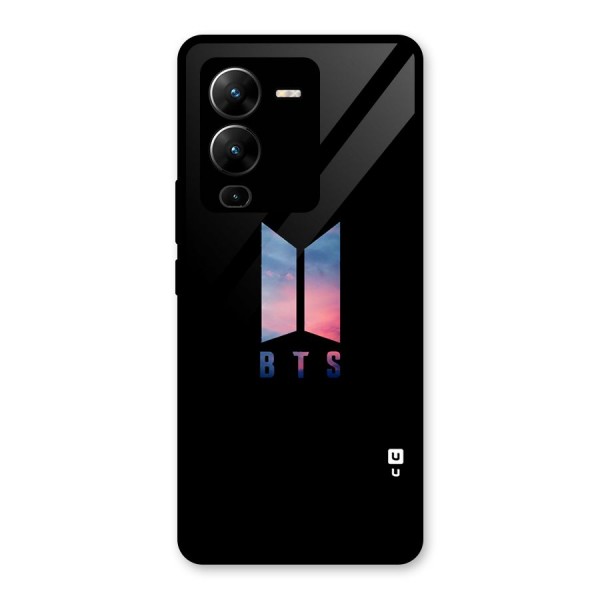 BTS Logo Sky Glass Back Case for Vivo V25 Pro