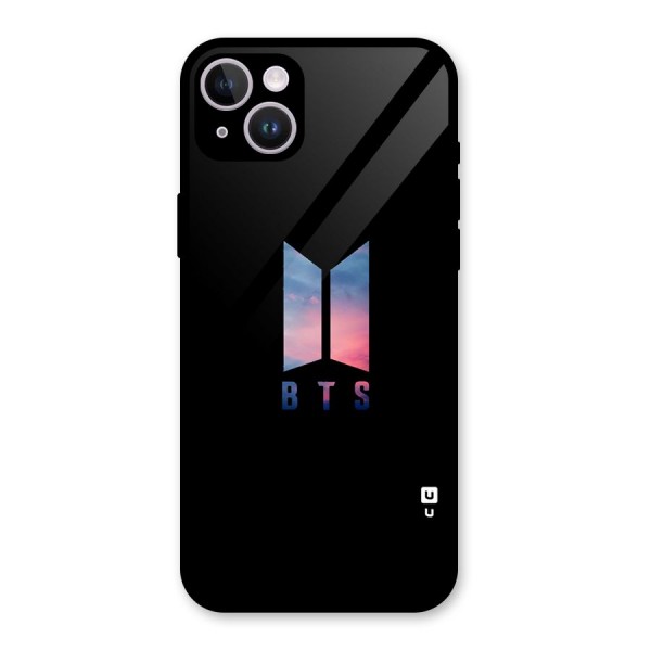 BTS Logo Sky Glass Back Case for iPhone 14 Plus