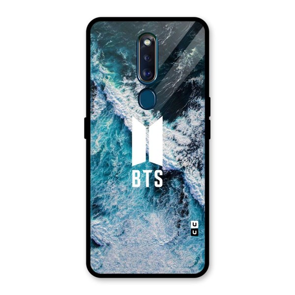 BTS Ocean Waves Glass Back Case for Oppo F11 Pro