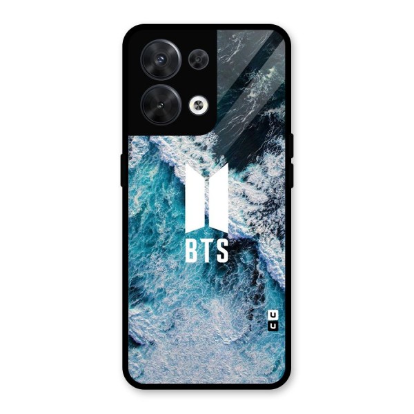 BTS Ocean Waves Glass Back Case for Oppo Reno8 5G