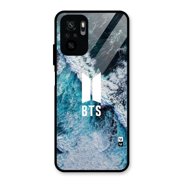 BTS Ocean Waves Glass Back Case for Redmi Note 10