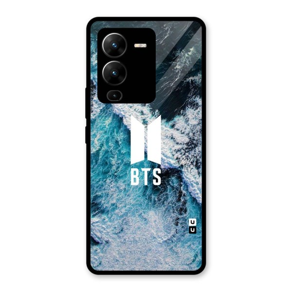 BTS Ocean Waves Glass Back Case for Vivo V25 Pro