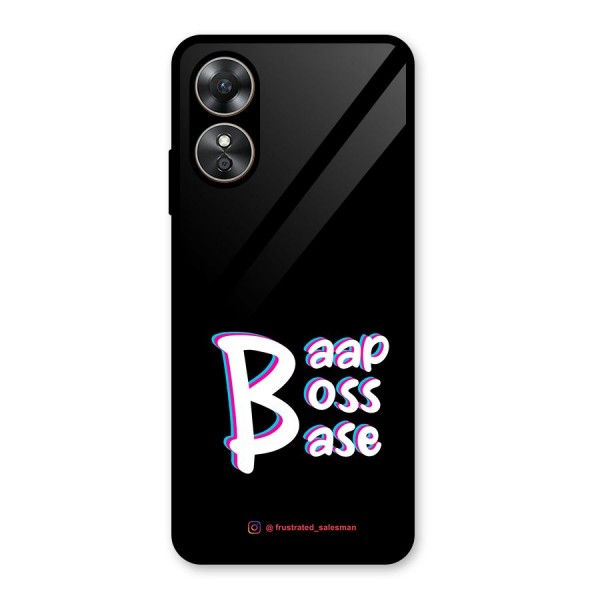 Baap Boss Base Black Glass Back Case for Oppo A17