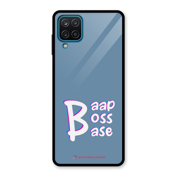 Baap Boss Base SteelBlue Glass Back Case for Galaxy A12