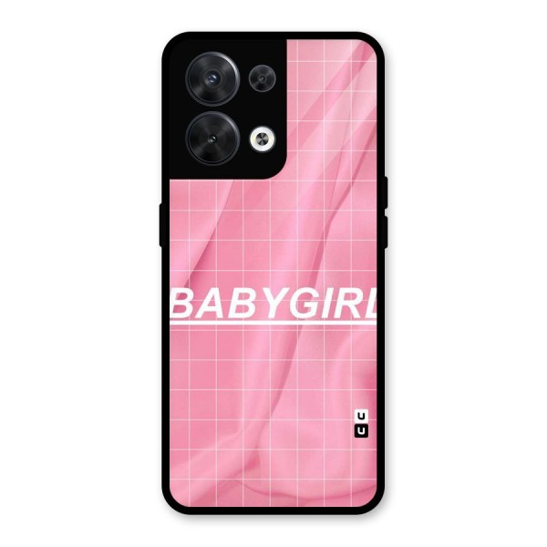 Baby Girl Check Glass Back Case for Oppo Reno8 5G