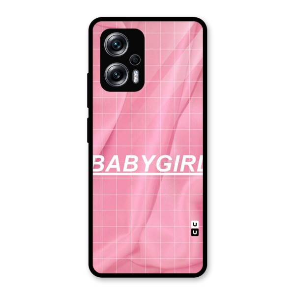 Baby Girl Check Glass Back Case for Redmi K50i