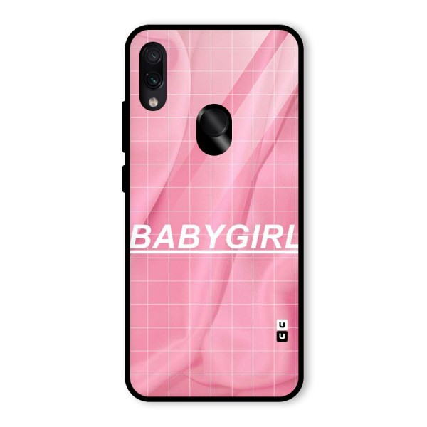 Baby Girl Check Glass Back Case for Redmi Note 7S