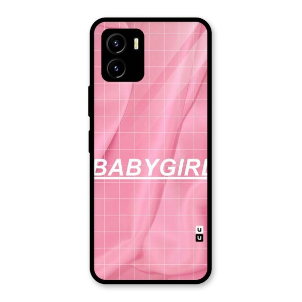 Baby Girl Check Glass Back Case for Vivo Y15s