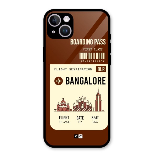 Bangalore Boarding Pass Glass Back Case for iPhone 14 Plus
