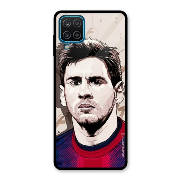 Barca King Messi Glass Back Case for Galaxy A12