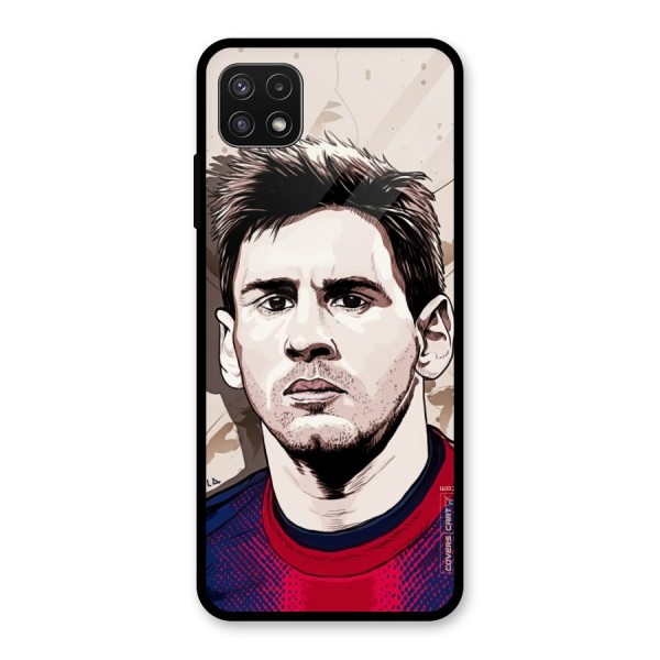 Barca King Messi Glass Back Case for Galaxy A22 5G