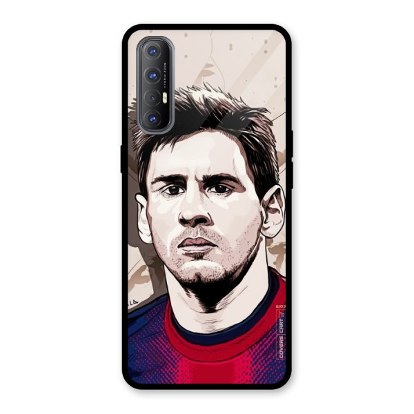 Barca King Messi Glass Back Case for Oppo Reno3 Pro