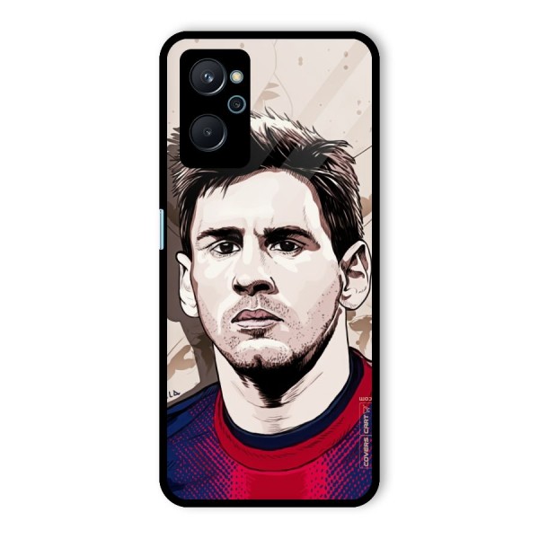 Barca King Messi Glass Back Case for Realme 9i