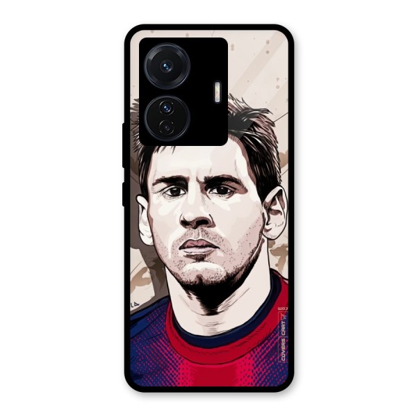 Barca King Messi Glass Back Case for Vivo T1 Pro