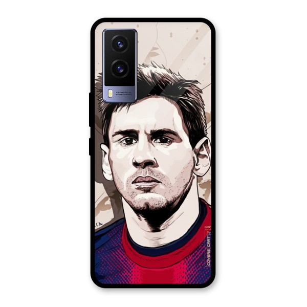 Barca King Messi Glass Back Case for Vivo V21e 5G