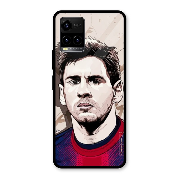 Barca King Messi Glass Back Case for Vivo Y21 2021