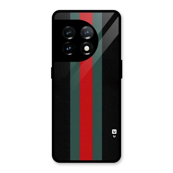 Basic Colored Stripes Glass Back Case for OnePlus 11