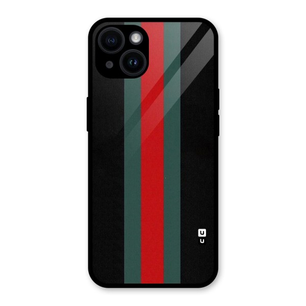 Basic Colored Stripes Glass Back Case for iPhone 14