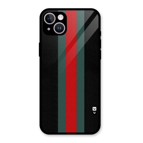 Basic Colored Stripes Glass Back Case for iPhone 14 Plus