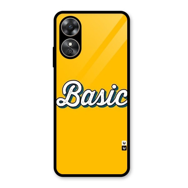 Basic Yellow Glass Back Case for Oppo A17