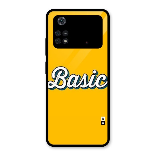 Basic Yellow Glass Back Case for Poco M4 Pro 4G