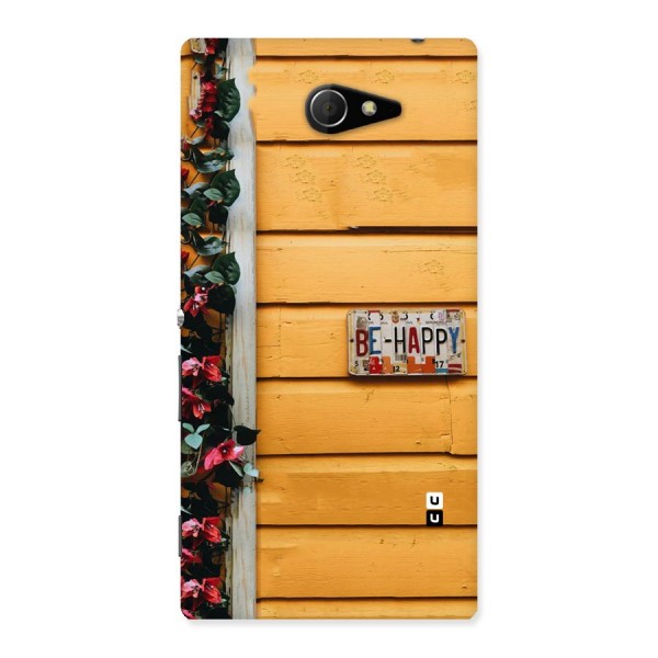 Be Happy Yellow Wall Back Case for Sony Xperia M2