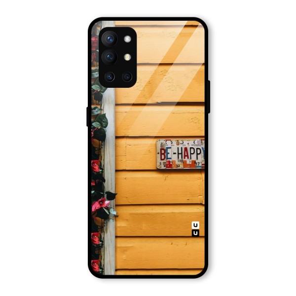 Be Happy Yellow Wall Glass Back Case for OnePlus 9R